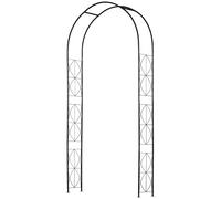 Outsunny Arco per Rose e Rampicanti in Metallo, Arco da Giardino di Supporto per Piante e Decorazioni, 114x30x230cm, Nero