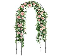 Outsunny Arco per Piante Rampicanti da Giardino in Metallo 140x40x240cm Nero