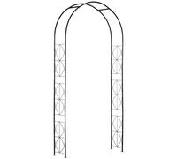 Outsunny Arco per Rose e Piante Rampicanti in Metallo 114x30x230cm Nero