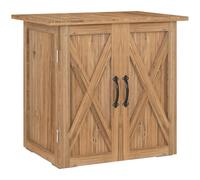 Outsunny Armadio da Esterno 2 Ante Legno di Abete 77x55x72 cm Marrone | Casetta da Giardino per Attrezzi, con Tetto, Chiusura Magnetica, Mobili Contenitori da Balcone