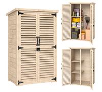 Outsunny Armadio da Esterno a 2 Ripiani in Legno di Abete 75x50x118 cm