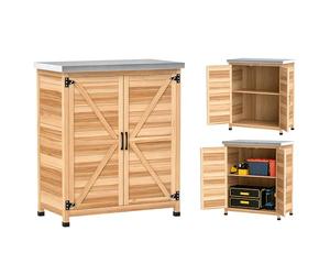 Outsunny Armadio da Esterno con Ripiano Interno 79x43x92 cm Color Legno