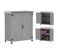Outsunny Armadio da Esterno con Ripiano Interno 79x43x92 cm Grigio