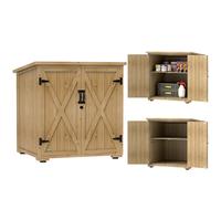 Outsunny Armadio da Esterno con Ripiano Interno Regolabile in Legno di Abete