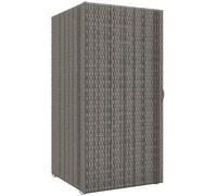 Outsunny Armadio da Esterno e Interno in Rattan PE 60x63x120cm Grigio