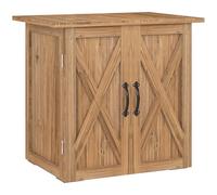 Outsunny Armadio da Esterno in Legno di Abete a 2 Ante, Casetta da Giardino per Attrezzi con Tetto e Chiusura Magnetica, per Giardino e Balcone, 77x55x72 cm, Marrone