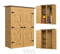 Outsunny Armadio da Giardino Armadio da Esterno 115x53x156 cm Marrone