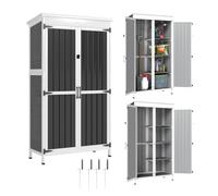 Outsunny Armadio da Giardino Armadio da Esterno 94x43x166cm Bianco Nero