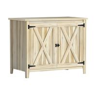 Outsunny Armadio da giardino in legno, armadio da esterno in legno con ripiani e doppie porte, 110 x 60 x 88,5 cm, legno naturale Aosom Italy