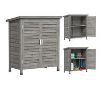 Outsunny Armadio da Giardino in Legno di Abete 87x46.5x96.5cm Grigio