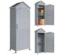 Outsunny Armadio extra alto rimessa attrezzi 85x58x213cm Grigio