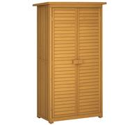 Outsunny Armadio Porta Attrezzi da Giardino Impermeabile 3 Ripiani Legno