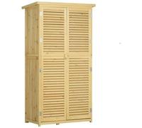 OUTSUNNY - Armadio Portaoggetti Da Esterni In Legno Impermeabile 87 X 46.5 X 160 Cm