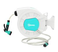 Outsunny Avvolgitubo Automatico a Parete e Portatile 25+2 m con Blocco e 7 Getti
