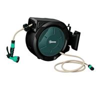 Outsunny Avvolgitubo da Giardino Retrattile con Tubo dell'Acqua 30+2 m Nero