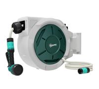 Outsunny Avvolgitubo da Parete 30 m x Ø 13 mm Avvolgitore Automatico di Tubo Retrattile Automatico grigio Aosom Italy