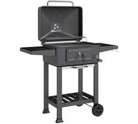 Outsunny Barbecue a Carbone, Affumicatore Portatile Esterno, Nero