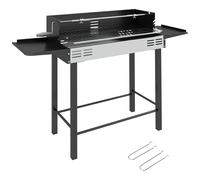 Outsunny Barbecue a Carbone con Girarrosto e Mensole Pieghevoli 118x32x90 cm