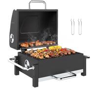 Outsunny Barbecue a Carbone con Termometro, Raccogli Cenere, 0.16 m², Nero