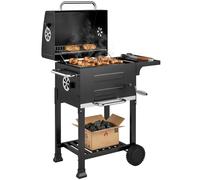 Outsunny Barbecue a Carbone con Termometro, Ruote e Mensola, Nero