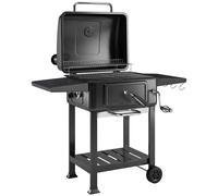 Outsunny Barbecue a Carbone, Griglia Smoker con Ruote, Nero