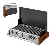 Outsunny Barbecue a Carbone Pieghevole Portatile per Campeggio, Picnic, Nero