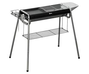 Outsunny Barbecue a Carbonella con Griglia BBQ e Piastra 107x63x75cm Nero