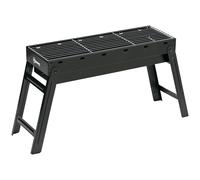 Outsunny Barbecue a Carbonella Portatile con Gambe Pieghevoli e Vassoio Estraibile, 74x20x38cm, Nero Aosom