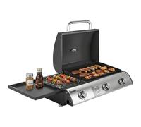 Outsunny Barbecue a gas da tavolo con 3 bruciatori, combinato grill e piastra co