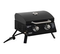 Outsunny Barbecue a Gas Pieghevole con Coperchio e 2 Bruciatori