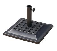 Outsunny Basamento per Ombrellone da Giardino in Resina e Acciaio in Stile Vintage, 44x44x32cm, Nero e Bronzo