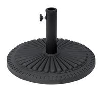 Outsunny Base Ombrellone Rotonda Nero, Plastica, 15kg, Adatta Pali Ф35-38-48mm, Ф49x32cm, Stabile e Resistente Aosom