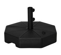 Outsunny Base per Ombrellone Ø60cm in Plastica Riempimento Acqua e Sabbia Nero
