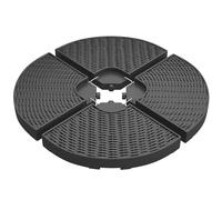 Outsunny Base per Ombrellone a Braccio 4 Pezzi in HDPE Ø100x8 cm Nero