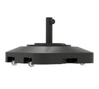 Outsunny Basamento per Ombrellone a Ruote e Riempibile in HDPE Nero 48x48x32.5cm