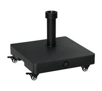 Outsunny Base per Ombrellone con Ruote Riempibile Fino a 20kg, Basamento in HDPE per Pali da Ø22-38mm, 45x45x39cm, Nero