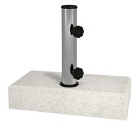Outsunny Base per Ombrellone da Giardino 25kg per Pali da Ø32mm, Ø38mm e Ø48mm, in Granito e Acciaio Inox, 45x22.5x40 cm, Grigia Aosom