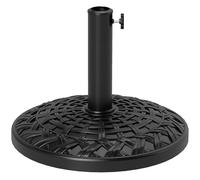 Outsunny Base per ombrellone da giardino da 12 kg, base rotonda in resina, resistente supporto per ombrelloni da esterno da 38 mm o 48 mm, nero