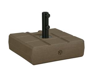 Outsunny Base per Ombrellone da Giardino Riempibile con Maniglia Incorporata e Beccuccio Laterale, Basamento per Ombrellone in HDPE, per Pali di Ombrelloni da Ø38/48 mm, 49x49x36.5 cm, Marrone