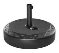 Outsunny Base per Ombrellone da Giardino Rotonda Φ55cm per Pali 38mm Nero | Basamento da 30kg da Riempire con Acqua, per Pali da 48mm