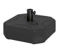Outsunny Base per Ombrellone Quadrata, Supporto Pesante per Ombrelloni da Esterno, Riempibile con Sabbia Fino a 25kg o con Acqua Fino a 20kg, per Giardino, Piscina, Nero