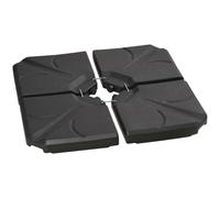 Outsunny Base per Ombrellone Riempibile 4 Pezzi 18kg 103x103x8.3 cm Nero | Plastica HDPE, con Acqua e Sabbia