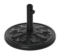 Outsunny Base per Ombrellone Rotonda in Plastica Nero, con Disegno Floreale, 13kg, Supporto per Pali da 35-38-48mm Aosom
