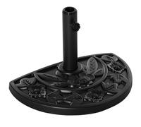 Outsunny Base Ombrellone Semicircolare con Motivi Floreali Ø50x32x32 cm Nero