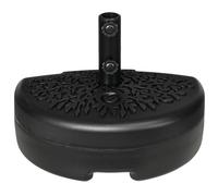 Outsunny Base per Ombrellone Semicircolare in Metallo, Base Ombrellone da Giardino a Parete per Pali 38-48mm, Riempibile con 21kg di Sabbia o 18kg di Acqua, Nero