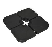 Outsunny Base per Ombrellone Set 4 Pezzi in HDPE Riempibile con Acqua o Sabbia, 104x104x7.5 cm, Nera Aosom