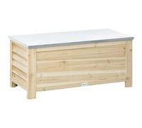 Outsunny Baule da Esterno da 155L in Legno con Coperchio in Metallo 110x50x50 cm