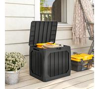 Outsunny Baule da Giardino 121L in Plastica, Contenitore per Esterni con Maniglie, Cassapanca da Esterno Impermeabile Bloccabile per Attrezzi e Accessori da Giardino, 56x45x53 cm, Nero "Tieni in ordin