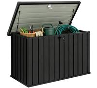 Outsunny Baule da Giardino da 400L in Acciaio Zincato con 2 Chiavi Nero
