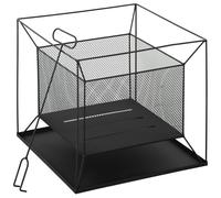 Outsunny Braciere da Giardino Portatile in Metallo, Braciere da Esterno con Design Sospeso e Attizzatoio, 45x45x43cm Nero Aosom